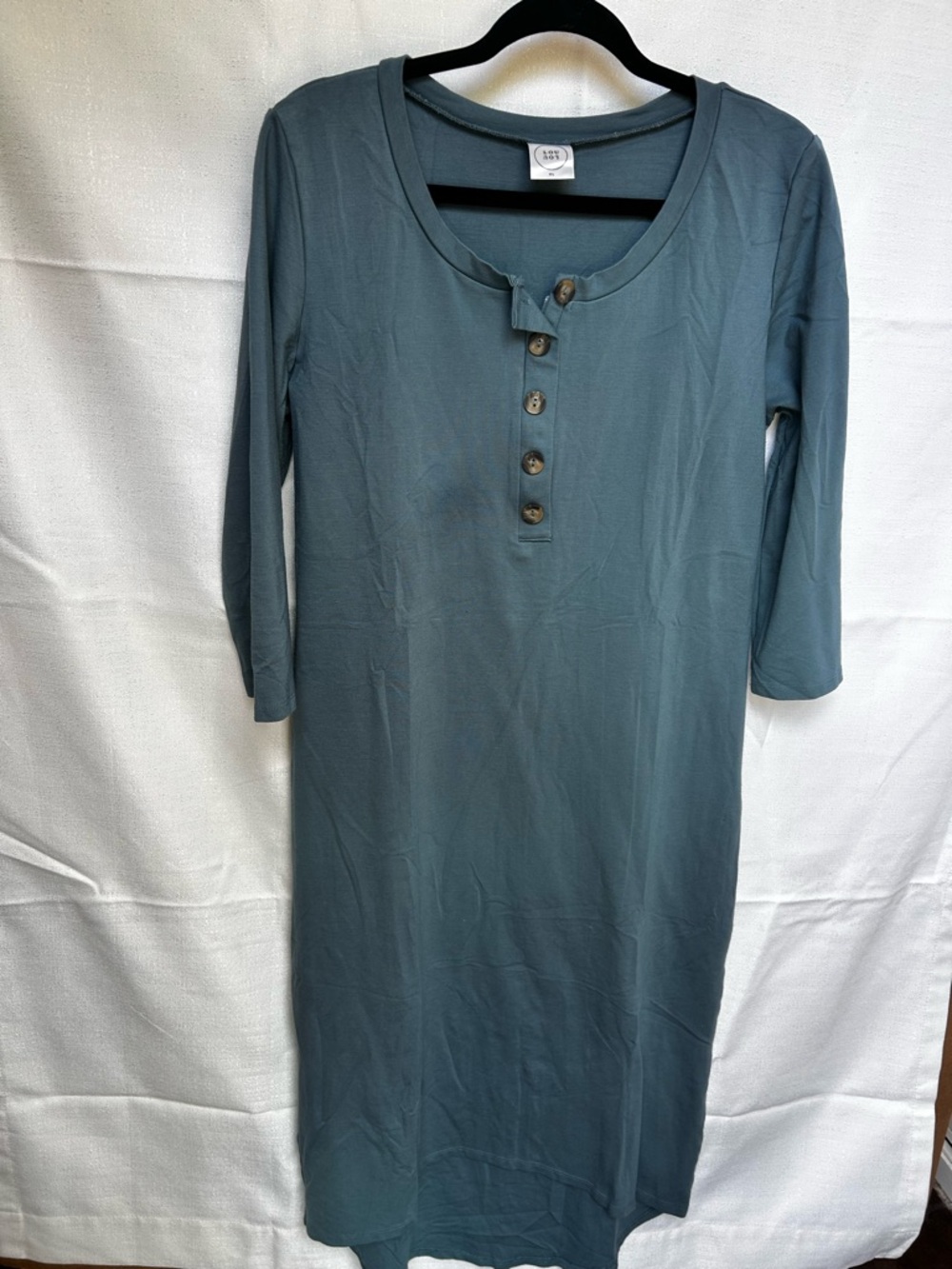 LouLou and Co. everyday shirt midi dress in Slate Blue XL